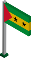 Sao Tome and Principe Flag in Isometric dimension. png