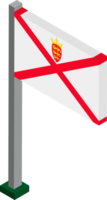 Jersey Flag in Isometric dimension. png