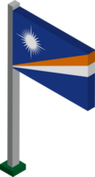 Marshall Islands Flag in Isometric dimension. png
