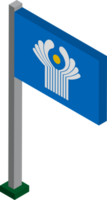 CIS Flag in Isometric dimension. png