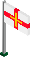 Guernsey Flag in Isometric dimension. png