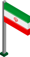 Iran Flag in Isometric dimension. png