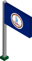 Virginia US state flag in Isometric dimension. png
