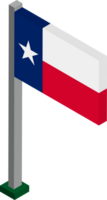Texas US state flag in Isometric dimension. png