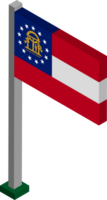 Georgia US state flag in Isometric dimension. png