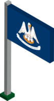 Louisiana US state flag in Isometric dimension. png