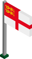 Sark Flag in Isometric dimension. png