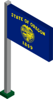 Oregon US state flag in Isometric dimension. png