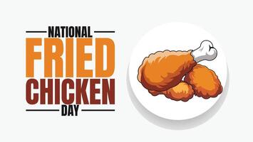 National Fried Chicken Day, Crispy, Crunchy, and Delicious vector