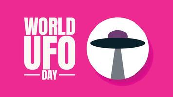 World UFO Day, Exploring the Unknown Above vector