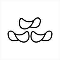 Potato chips IconSymbol isolated white background. illustration. color editable. vector