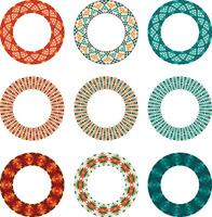 southwestern pattern circle frames vector