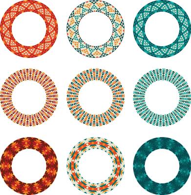 southwestern pattern circle frames