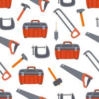 Colorful tools and toolbox pattern vector