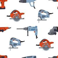 Colorful pattern of various power tools vector
