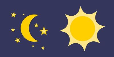 Simple flat icon sun and moon vector