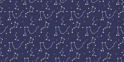 Constellations in the night sky seamless pattern vector