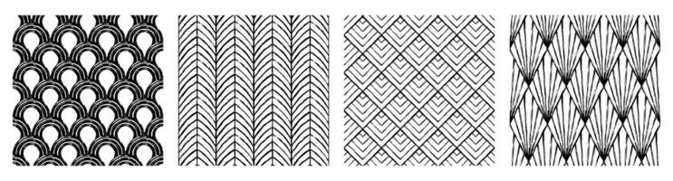 Beauty Contemporary printable seamless pattern with abstract line, dot, shape brush stroke in black and white colors. Boho background in minimalist style Illustration for wallpaper fabric vector