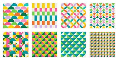 collection of vibrant geometric patterns vector