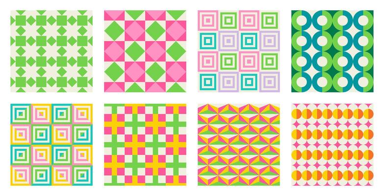 Color Essential geometric printable seamless pattern with abstract Minimal elegant line form stroke shapes in vibrant colors. Modern simple background in minimalist mid century style wall art