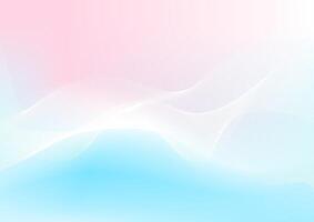 abstract pastel color blue pink background with white flowing lines vector
