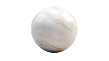 Detailed digital rendering of a smooth marble sphere isolated on transparent background. png