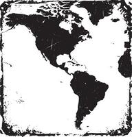 Map of the Americas in grunge stamp style isolated vector