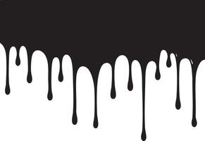 Dripping black ink marks isolated vector