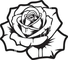 Rose flower illustration in graffiti stencil style with dripping paint effect vector