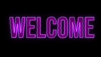Retro vintage red Neon Welcome Back text flickering animation on a black background video