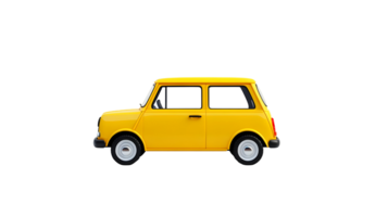Bright yellow vintage automobile illustration isolated on transparent background. png