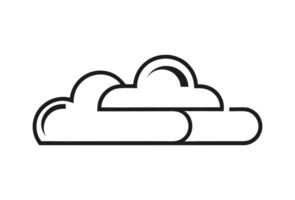 Simple Black Outline Cloud Icon Illustration simple vector