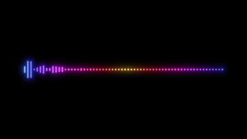 Colorful gradient sound waves or audio waveform on black. Music, sound, voice recording, and soundtrack visualization. Sound wave equalizer and audio waveform spectrum motion. Music line graph. video