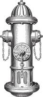 Generic fire hydrant illustration in vintage stipple engraving style isolated vector