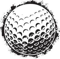 Golf ball retro stencil illustration stamp with distressed grunge texture vector
