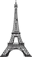 Eiffel tower retro stencil illustration stamps with distressed grunge texture isolated vector