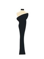 stylish black dress for display on mannequin vector