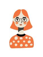 expressive portrait of a young woman illustration vector