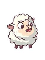 illustration funny sheep in cartoon style vector