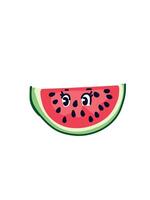 fresh watermelon slice with seeds vector