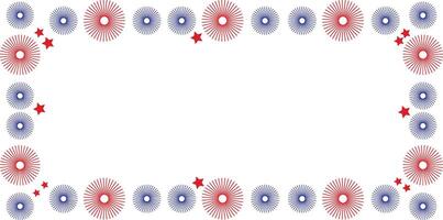 Festive Patriotic Frame with Fireworks and Stars vector