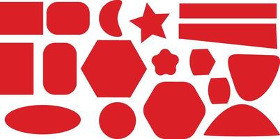 Collection of Red Geometric Shapes for Design Projects vector