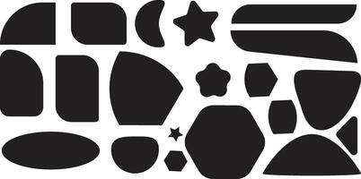 Collection of Black Abstract Shapes vector