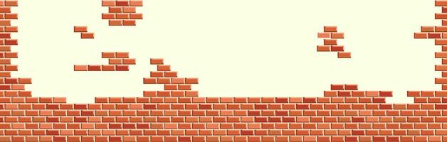 Broken Brick Wall Background vector