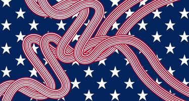 Tangled Stripes on Star-Spangled Background vector