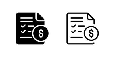 Budget planning icons including lists, money signs, and financial documents. ideal for finance apps. vector