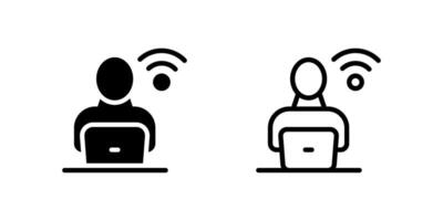Icons showing freelancers, remote teams, and coworking setups for the digital workspace. vector