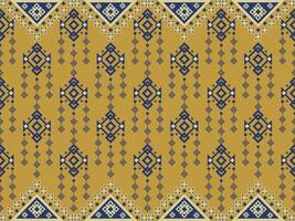 Geometric yellow and blue pattern vector