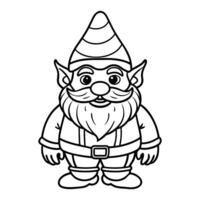 Cartoon Gnomes coloring page isolated on white background vector