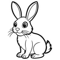 Coloring page of cute cartoon Rabbit on white background vector